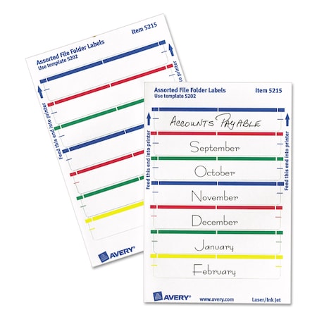 Avery Dennison Label, File, Folder, Assorted, PK252 05215